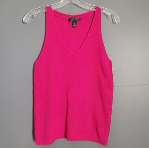 Lauren Ralph Lauren 100% Cable-Knit Sleeveless Pink Sweater. Size: SP